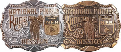 2019 gold silver and brass hesston buckles
