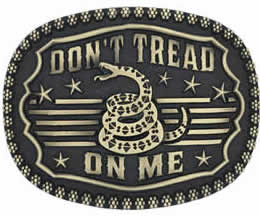 Don't Tread on Me Snake Brass-tone buckle