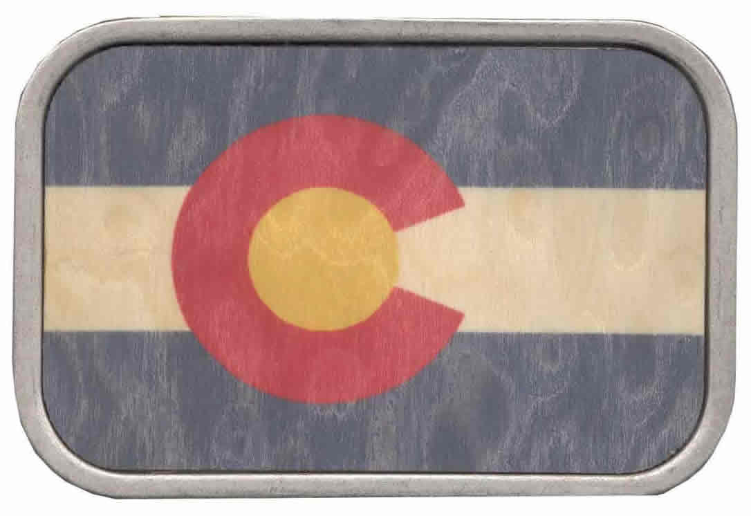 Wooden Colorado Flag Buckle