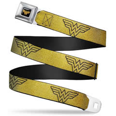 Wonder Woman Seatbelt belt, gold tone