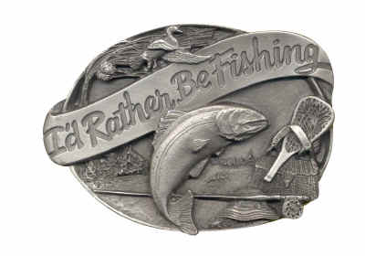 Ctm I'd Rather Be Fishing Belt Buckle, Silver : Target